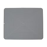 Chhelihl Silicone Dish Séchage tapis, pour protecteur de comptoir, coussinets de vidange non glisser d'isolation chauffante, accessoires de cuisine durables, tapis étanche pour (Gris)