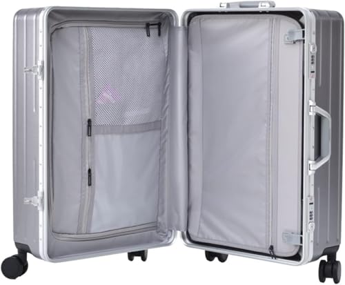 Travel Suitcase Luggage Thickened Aluminum Frame Large Capacity Trolley Case Silent Simple Rolling Bag Durable(26inch)3