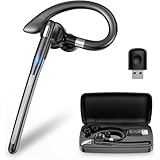 【2026新登場 Bluetoothヘッドセット】 Bluetooth5.4イヤホン 片耳 ワイヤレス 耳掛け型 500mAh充電ケース付 LEDバッテリー残量ディスプレイ CVC8.0ノイズキャンセリング 左右耳兼用 装着感 ハンズフリー通話 マイク内蔵 ミュート/SIRI機能搭載 在宅勤務/運転/オンライン会議/ビジネ