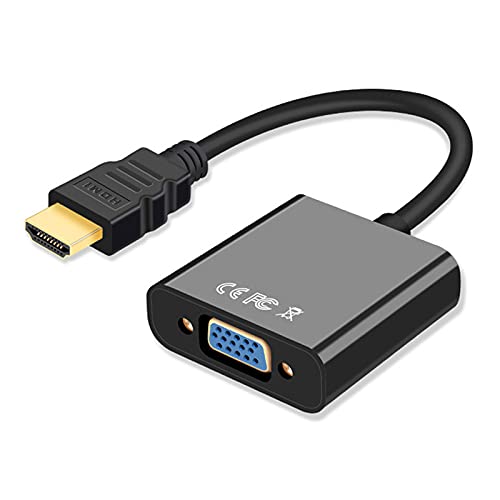 Kandera HDMI to VGA Adapter Gold-Plated (Male to Female) for Computer, Desktop, Laptop, PC, Monitor, Projector, HDTV, Chromebook, Raspberry Pi, Media Players, Xbox and More (HDMI to VGA)