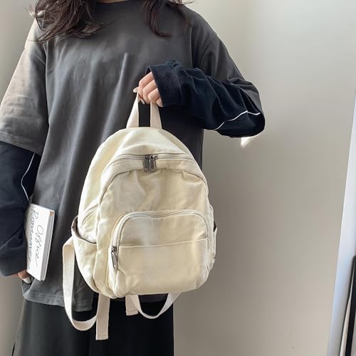 Image of MaxxCloud Vintage Denim Laptop Backpack Casual Canvas Daypack Handbag Purse Lightweight Rucksack Shoulder Bag