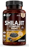Shilajit Complex - Himilayan Shilajit enriched with Ashwagandha & Lions Mane, High Strength 2000mg Shilajit Complex Capsules with 60% Fulvic Acid - 2 Months Supply Made in The UK by New Leaf