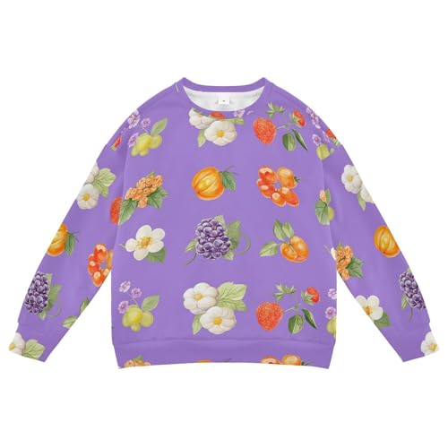 JUNZAN Beauty Cloudberry Fruit Purple Kids Boys Pullover Hoodie Crewneck Sweatshirt With Hoodie Athletic 4T