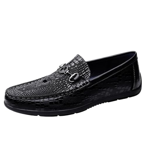Men's Leather Round Toe Dress Shoes Classic Casual Slip On Comfort Fashion Office Oxfords Loafers