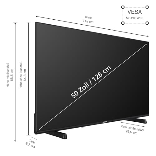 TELEFUNKEN 50 Zoll Fernseher Fire TV (4K UHD Smart TV, HDR Dolby Vision, Dolby Atmos, Triple-Tuner) XU50FO754S – Bild 3