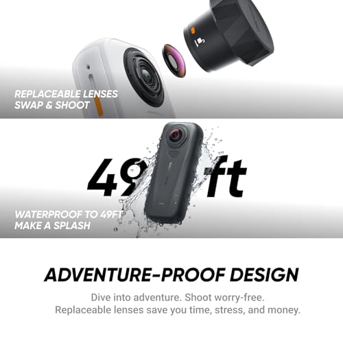 Image of Insta360 X4 Air - Lightweight 165g 8K 360 Camera, Invisible Selfie Stick Effect, Replaceable Lenses, Shoot First & Frame Later, Built-in Wind Guard, FlowState Stabilization, AI-Powered App