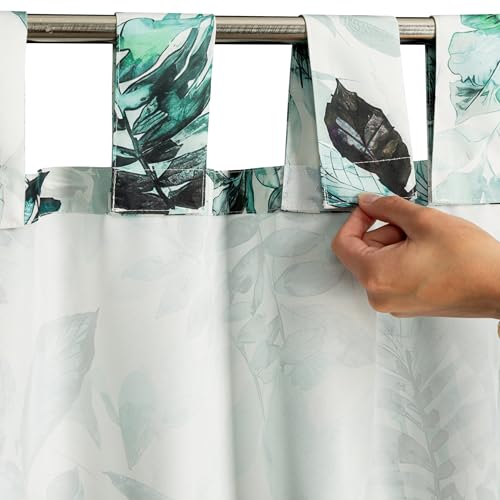 Rideau extérieur imperméable coupe-vent rideau pour pergola pavillon terrasse imprimé vert
