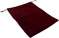 Aestivate 8 Pack Large Velvet Drawstring Pouches 8x10 Inch Dark Red - Soft Storage Bags for Jewelry Cosmetics Travel Dust Protection