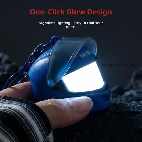 Image of Cluttch Mini Helmet LED Light Keychain for Boys & Bike Lovers | Helmet Shape Key Ring with Light | Cute Backpack Charm, Bag Accessory, Return Gift, Aesthetic Keychain for Men & Teens (Helmet Light)