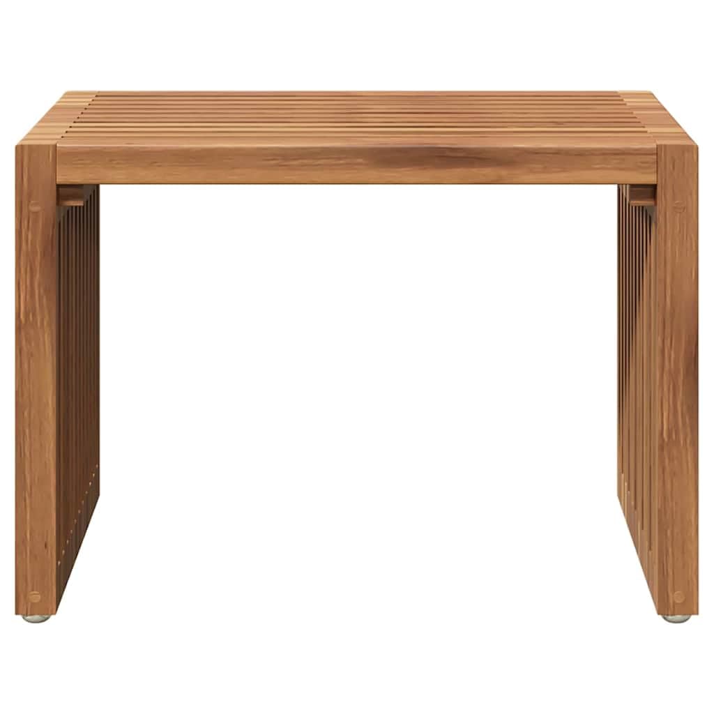 Stolik ogrodowy z litego drewna tekowego, brązowy, 50 x 32,5 x 35 cm, stabilny stół ogrodowy na taras, balkon i do ogrodu, uniwersalny stół tarasowy do jedzenia i pikników na świeżym