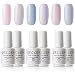 Gellen New Soak Off Gel Nail Polish Pale Cream Colors Set - Fashion Selected 6 Colors 8ml Home Gel Manicure Kit