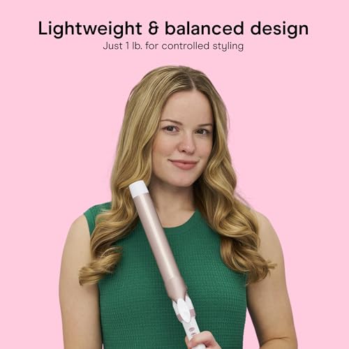 Image of Conair Double Ceramic 1 -Inch Extra Long Barrel Curling Iron | Extra-long 7.5-in. Barrel With Cool Tip, Styles Loose Curls on Medium and Long Hair, White /Rose Gold, CD709L