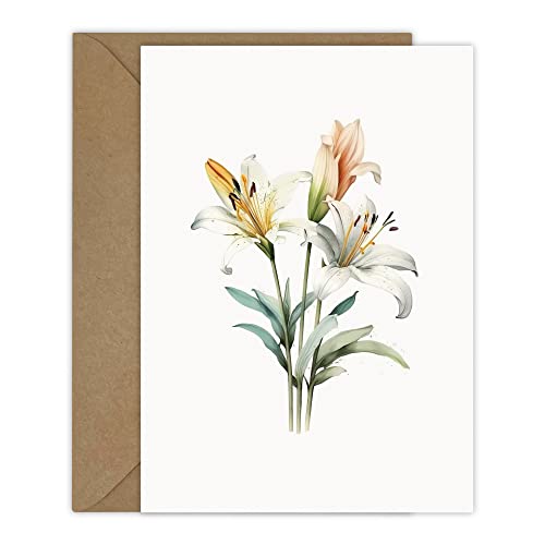Tashchow HKDADY 5 Watercolor Flowers Greeting Cards All Occasion Blank Note Cards thumb #2