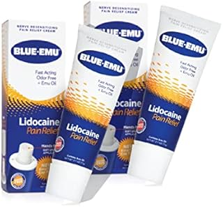 Blue Emu Lidocaine Numbing Cream Pain Relief Maximum Strength, 2 Pack 2.7 oz