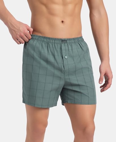 Image of Jockey 8222 Men Super Combed Mercerized Cotton Woven Checkered Inner Boxers with Ultrasoft and Durable Inner Waistband (Pack of 2, Colors & Prints May Vary)