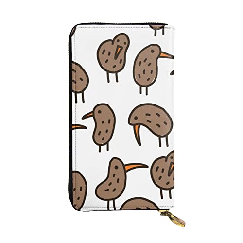 Portefeuille femme moderne Kiwi Birds grand format compagnon de voyage mince