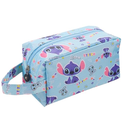 JWDWYX Stich Cartoon Large Capacity Travel Cosmetic Bag Toiletry Makeup Organizer Pouch with Zipper Birthday Gifts for Women Girls Friends
