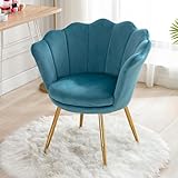 【Fauteuil de Salon Elégant】Ya-Home fauteuil a un style élégant et moderne avec un dossier unique en forme de pétale qui est stylé et associé à des pieds plaqués or pour créer un fauteuil moderne plus confortable et plus élégant !