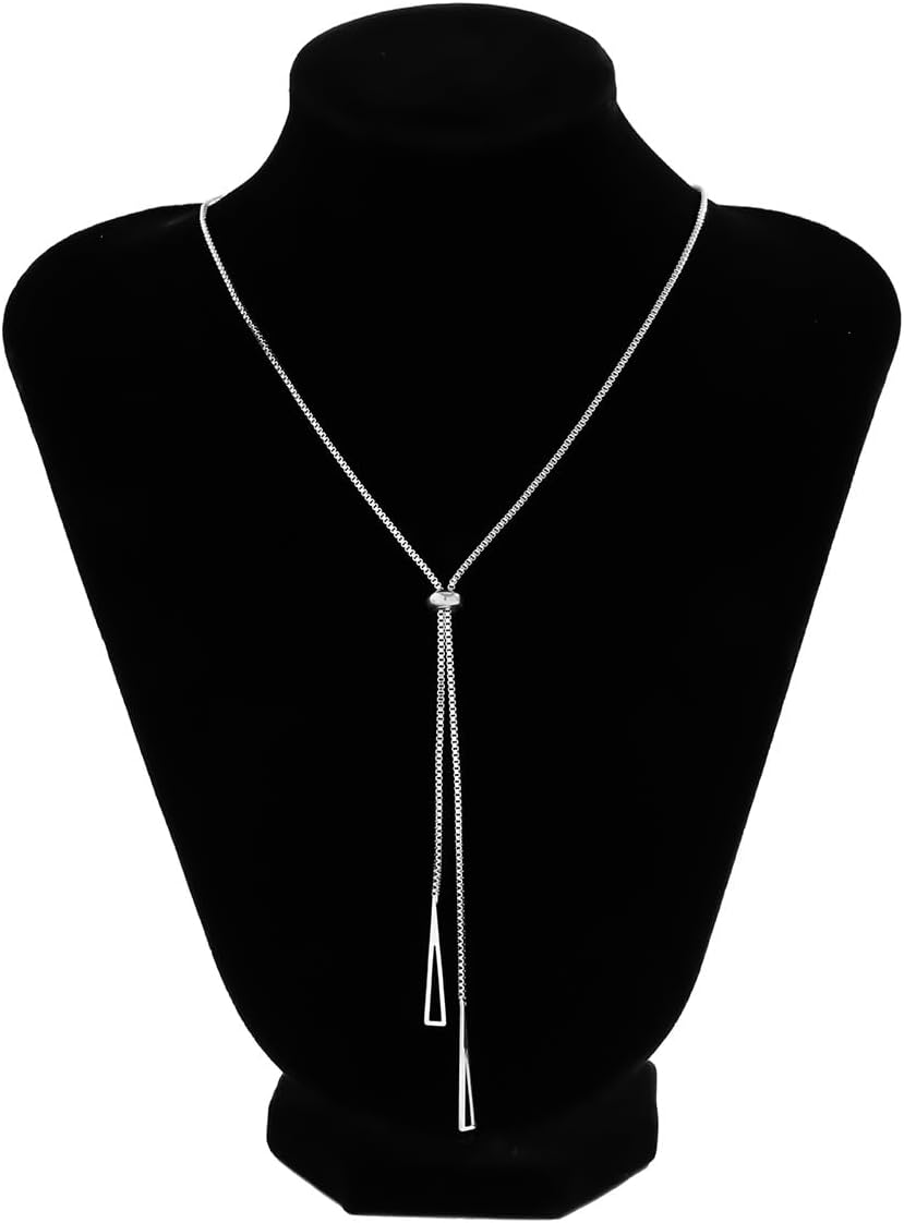 Lariat Necklace for Women Adjustable Necklace Silver Gold Plated Simple Chain Drop Necklaces Jewelry Trendy Accessories For Women Gift - Image 6