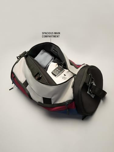 Image of The Souled Store Optimus Prime: Collapsible Duffle Bag Duffle Bags | 25L Heavy-Duty Gym & Sports Bag for Men & Women | Foldable Travel Carry-On with Shaker Holder & Shoe Compartment - Blue & Red