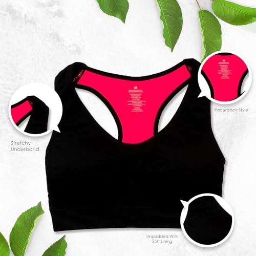 Alyce Ives Intimates Womens Sports Bra, Pack of 4| Wireless Workout Bras for Women |Padded Sports/Gym/Exercise Bras4