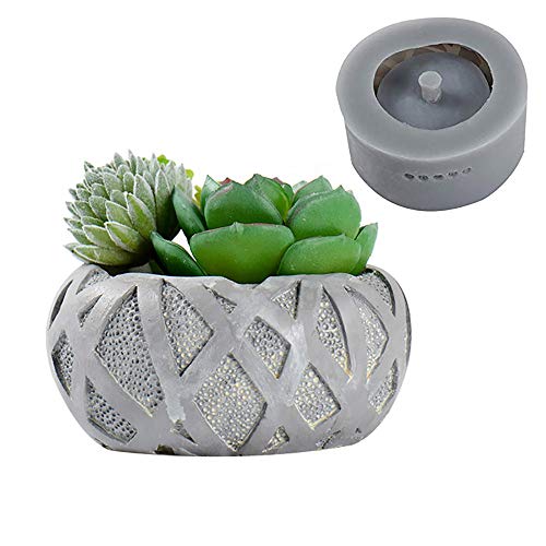 Circular Shaped Cement Flowerpot Molds Home Decoration Concrete Planter Pallet DIY Handmade Craft Silicone Mold