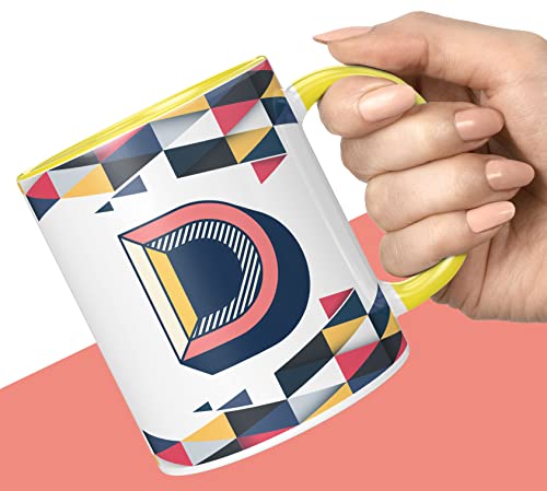 Image of 3D Colorful Alphabet Letter D Printed Coffee Mug For Girls Boys Friends Love Kids Best Gift For Birthday Anniversary Initial Letter D (Microwave Safe Ceramic Tea Coffee Mug-350ml) - ABV3TM2 209