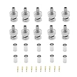 JZK 10er-Pack BNC Crimp-Stecker für RG59 Koaxialkabel, 50 Ohm männlicher BNC-Anschluss für RF-Antenne, Amateurfunk, WLAN – Robuste 3-teilige Konstruktion