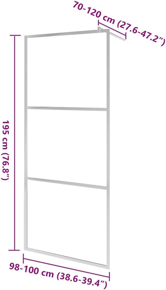 Panel de ducha walk-in con vidrio esmerilado 39.4" x 76.8" miniatura 2