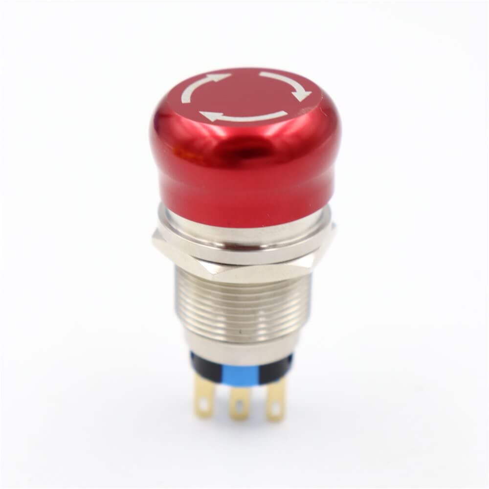 Interrupteur d'arrêt d'urgence 19mm en acier inoxydable 250V 5A