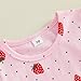 fhutpw Toddler Baby Girls Summer Outfits Daisy Ruffle Short Sleeve T-Shirts Tops Floral Shorts 2Pcs Clothes Set 6M-4T (Strawberry- Pink, 3-4T)