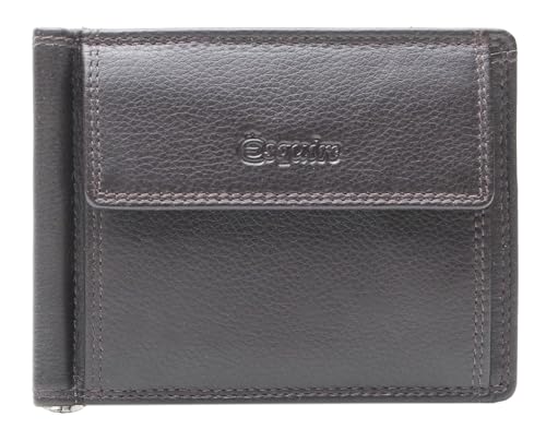 Pince à billets compact Esquire Duo marron maroquinerie homme mini