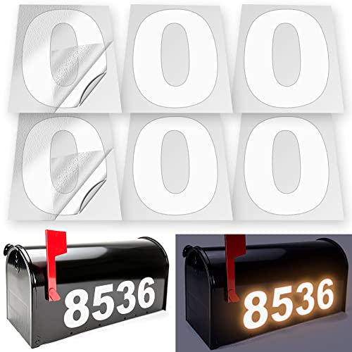 iSYFIX Reflective Vinyl Number 0 (Zero) Stickers, 4 Inch, 6 Pack