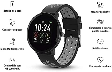 STF Smartwatch Reloj Inteligente Negro Kronos, Compatibible con Android Y  iOS, Resistente Al Agua 1 M, Control De Fotografía Y Música, Medidor De  Pasos Y Monitor De Frecuencia Cardiaca : Amazon.com.mx: Electrónicos