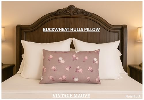 Image of Buckwheat Hulls Pillow | Standard Size | 15 inch x 25 inch inch | Pillow for Neck Pain | Shoulder Pain | Back Pain | Other Sleeping Problem | (Vintage Mauve)