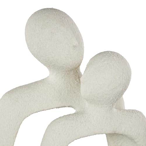 Escultura Decorativa Abstracta Blanca de Polystone 10x7x15 pulgadas miniatura 5