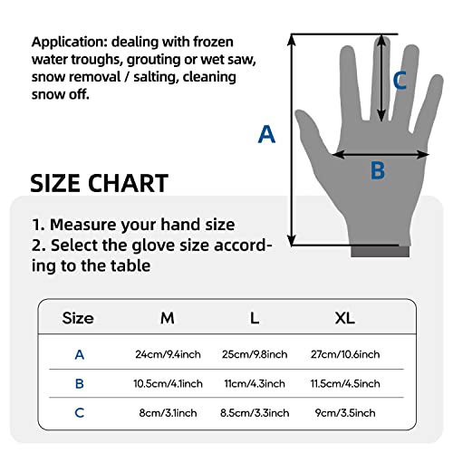 Schwer Waterproof Work Gloves, Ansi A3 Cut Resistant Gloves With Insulated Double Latex Coated, Super Grip For Gardening, Car And Fish Cleaning, 1 Pair, M #TOP5