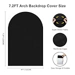 Double Sided 7.2FT Black Arch Backdrop Cover Spandex Fitted Stretchy Arch Covers for Wedding, Birthday Party, Bridal Baby Shower Ceremony, Banquet Decoration - Image 2