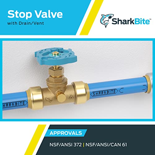 Sharkbite 24635LFA Stop Valve Drain, 3/4 Inch x 3/4 inch, Water Valve Shut Off, Push-to-Connect, PEX, Copper, CPVC, PE-RT by SharkBite - Image 5