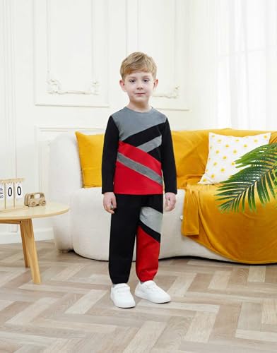 Image of Boy Clothes Plant Camouflage Pants LA Letter Print Top Sweatsuit Fall Boys Outfits Set