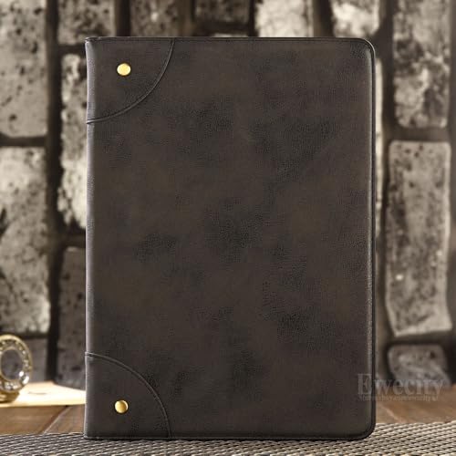 Rabat arrière iPad 5e 2017 coque portefeuille cuir noir