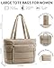 Puffer Tote Bag for Women, Lightweight Puffy Work Handbag Teacher Nurse Quilted Shoulder Bag for School Travel Gym