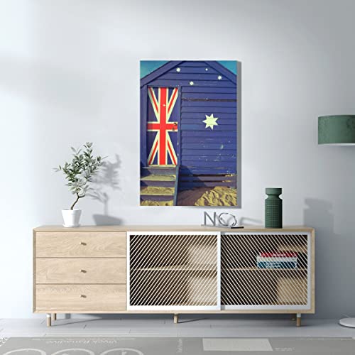 Cabane de plage Angleterre tableau mural pour raviver un mur blanc