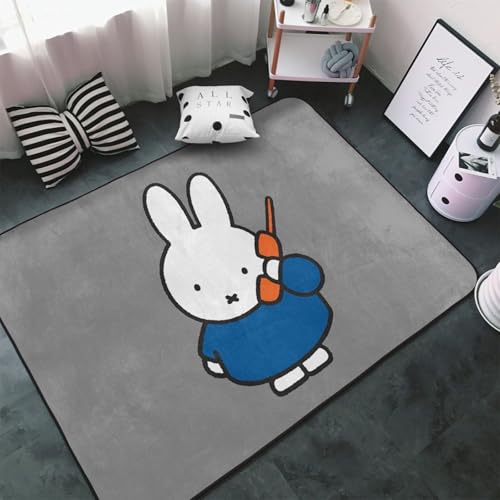 カーペット ミッフィー ラグ ラグマット 150×100cm おしゃれ 滑り止め 絨毯 じゅうたん 洗える 室内リビングマット 寝室 居間用 家庭用 オフィス用
