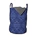 ABAKUHAUS Blu navy Borsa per il bucato, Ornamento vittoriano, Cestino con manici Chiusura a cordoncino per lavanderia, 33 x 33 x 49 cm, Blu