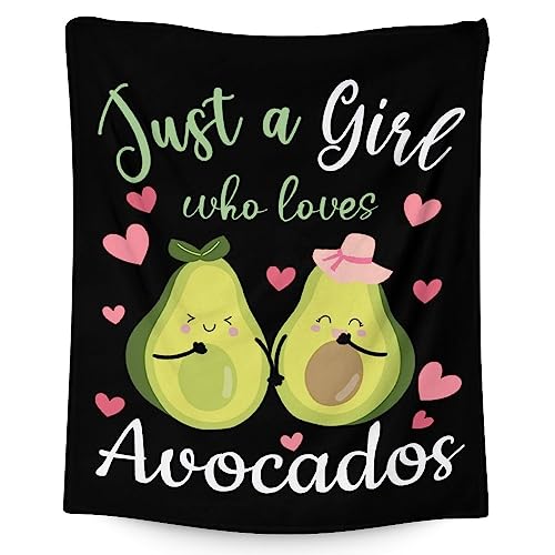 Blanket for Girls - 30"x40" Cute Avocado Throw Gifts - Black Soft Fuzzy Blankets for Couch & Office