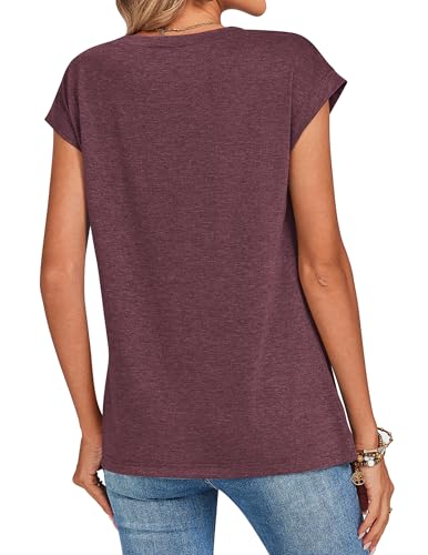 Image of Zeagoo Womens Tops Summer Casual Cap Sleeve Tshirts Shirts Business Dressy Spring Fashion Outfits Trendy Clothes