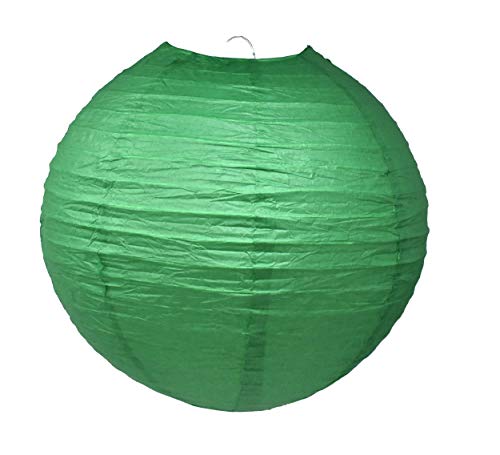 Image of Mudra Crafts Dark Green Paper Lanterns Wedding Party Decorations - 12 in 10 Round Hanging Ceiling Lanterns, 10 Pack, Decorative Lamp Shades