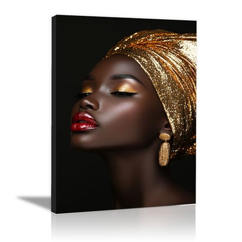 Portrait femme noire minimaliste tableau encadré déco salon moderne
