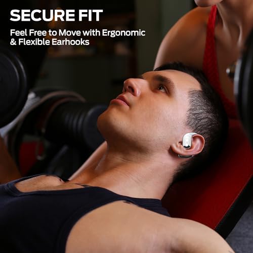 Monster AC317 Open Ear Headphones, Wireless Stereo Sound, Bluetooth 5.4 Technology, 24H Playback Battery, Crystal Clear Calls, Type-C Charging, Touch Control, Sweat Resistant Earbuds, Gray White - image 7